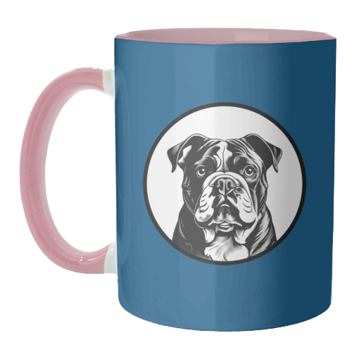 Bulldog Cameo Dog Portrait - unique mug by Adam Regester