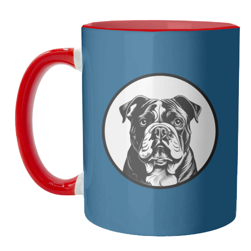 Bulldog Cameo Dog Portrait - unique mug by Adam Regester