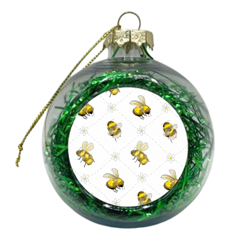 Bumble Bee Pattern - xmas bauble by charlotte blunden