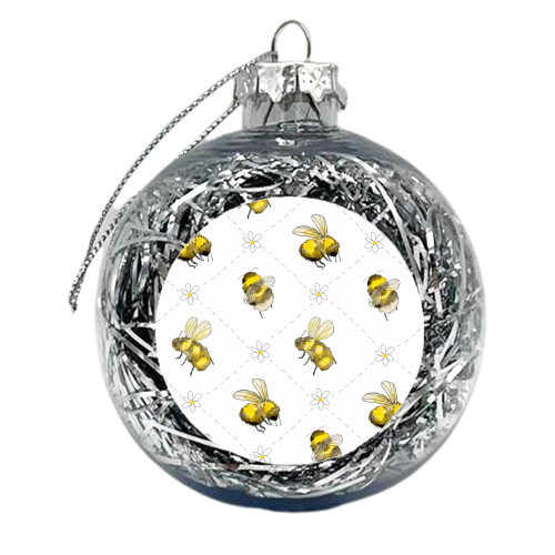 Bumble Bee Pattern - xmas bauble by charlotte blunden