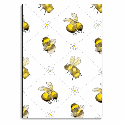 Bumble Bee Pattern - personalised A4, A5, A6 notebook by charlotte blunden