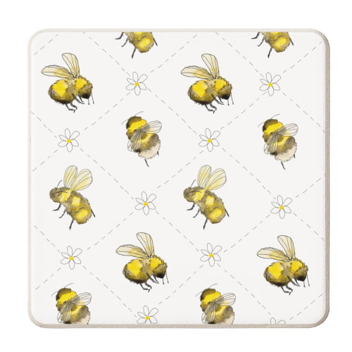 Bumble Bee Pattern - personalised beer coaster by charlotte blunden