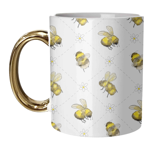 Bumble Bee Pattern - unique mug by charlotte blunden