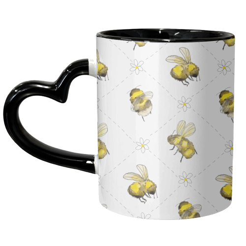 Bumble Bee Pattern - unique mug by charlotte blunden