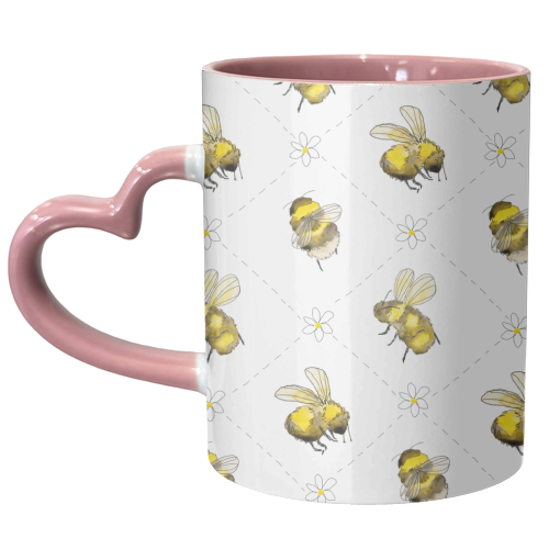Bumble Bee Pattern - unique mug by charlotte blunden