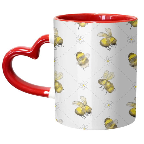 Bumble Bee Pattern - unique mug by charlotte blunden