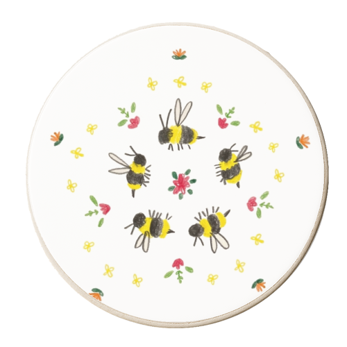 Bumblebee Mandeala - personalised beer coaster by charlotte blunden