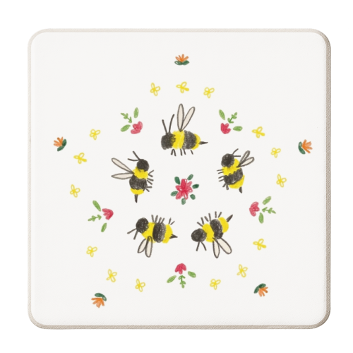 Bumblebee Mandeala - personalised beer coaster by charlotte blunden
