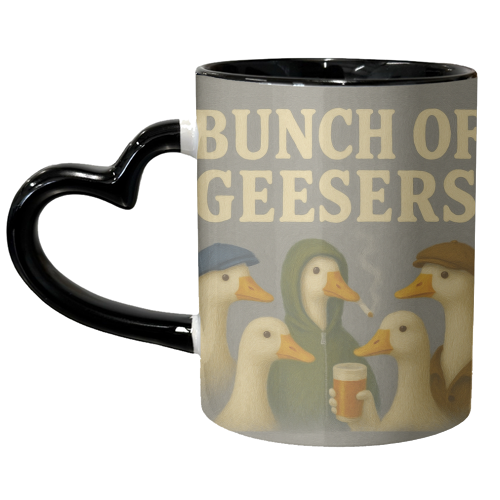 Bunch Of Geesers - unique mug by Eloise