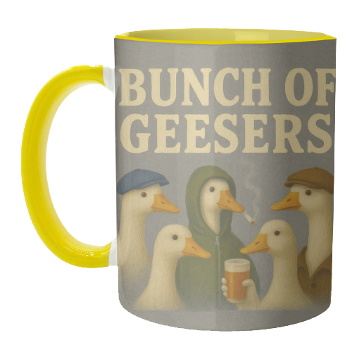 Bunch Of Geesers - unique mug by Eloise