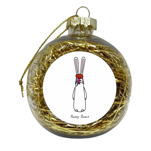 Bunny Bowie - xmas bauble by Hoppy Bunnies