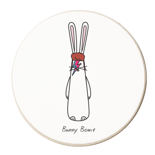 Bunny Bowie - personalised beer coaster by Hoppy Bunnies
