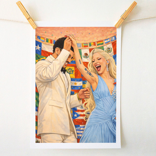 Bunny Gaga Dance - A1 - A4 art print by Ms Doodle