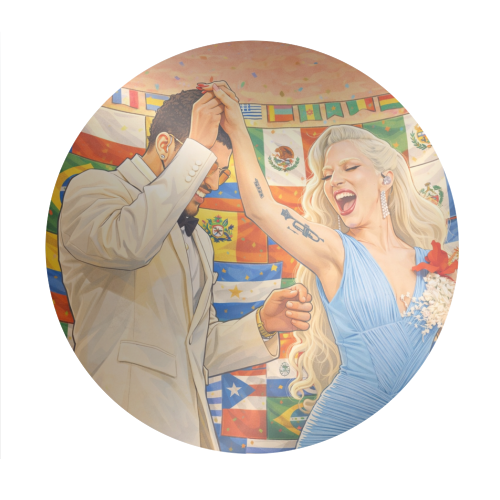 Bunny Gaga Dance - Circle Sticker by Ms Doodle