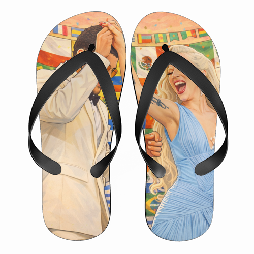 Bunny Gaga Dance - funny flip flops by Ms Doodle
