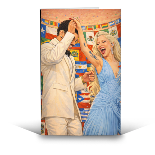 Bunny Gaga Dance - funny greeting card by Ms Doodle