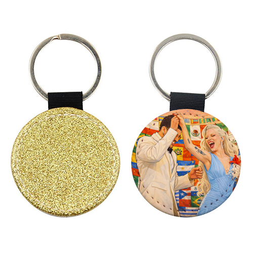 Bunny Gaga Dance - keyring by Ms Doodle