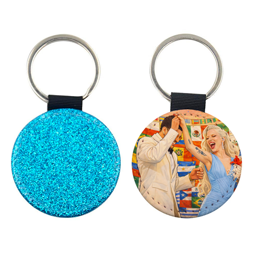 Bunny Gaga Dance - keyring by Ms Doodle