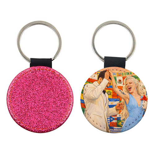 Bunny Gaga Dance - keyring by Ms Doodle