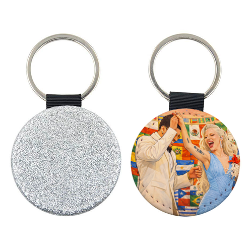 Bunny Gaga Dance - keyring by Ms Doodle