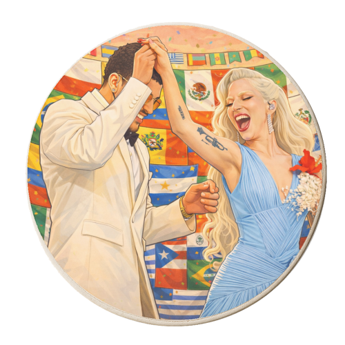 Bunny Gaga Dance - personalised beer coaster by Ms Doodle