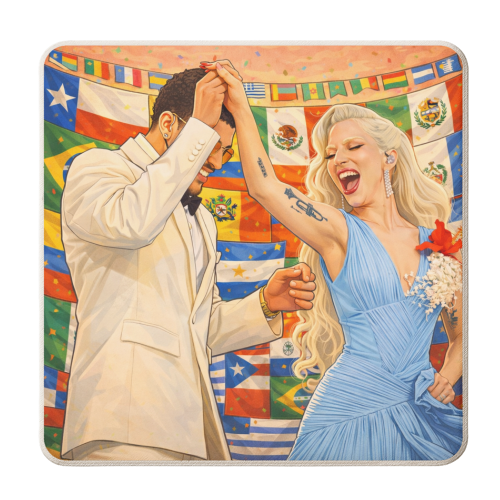 Bunny Gaga Dance - personalised beer coaster by Ms Doodle