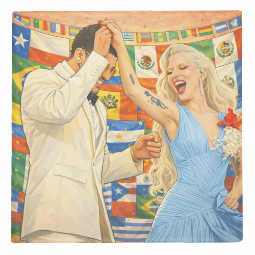 Bunny Gaga Dance - personalised beer coaster by Ms Doodle