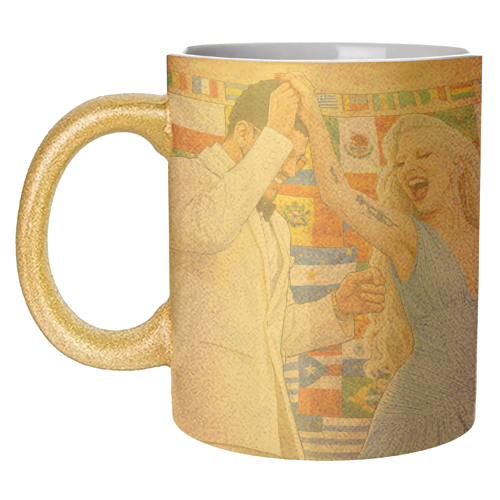 Bunny Gaga Dance - unique mug by Ms Doodle