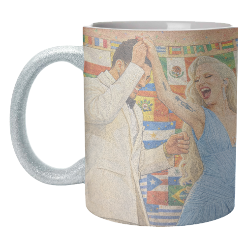 Bunny Gaga Dance - unique mug by Ms Doodle