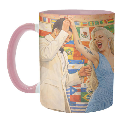 Bunny Gaga Dance - unique mug by Ms Doodle