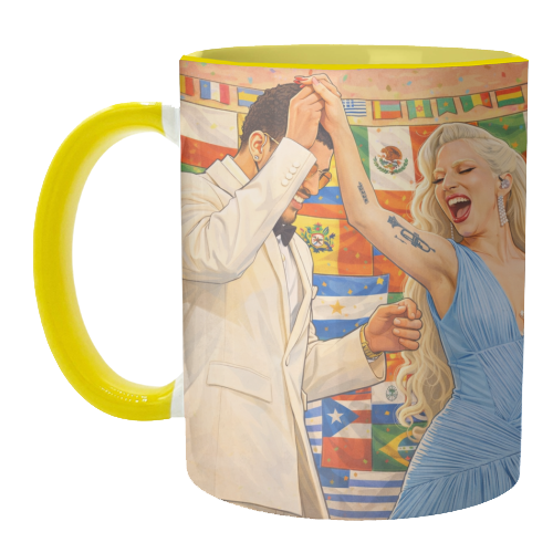 Bunny Gaga Dance - unique mug by Ms Doodle