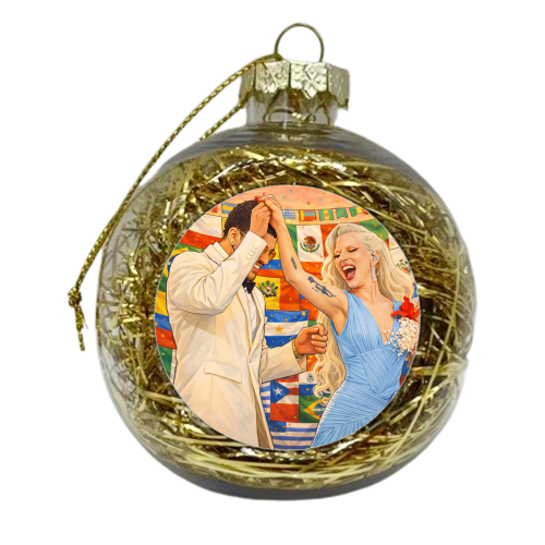 Bunny Gaga Dance - xmas bauble by Ms Doodle