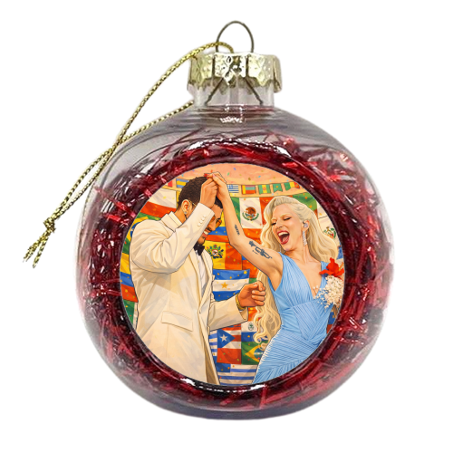 Bunny Gaga Dance - xmas bauble by Ms Doodle