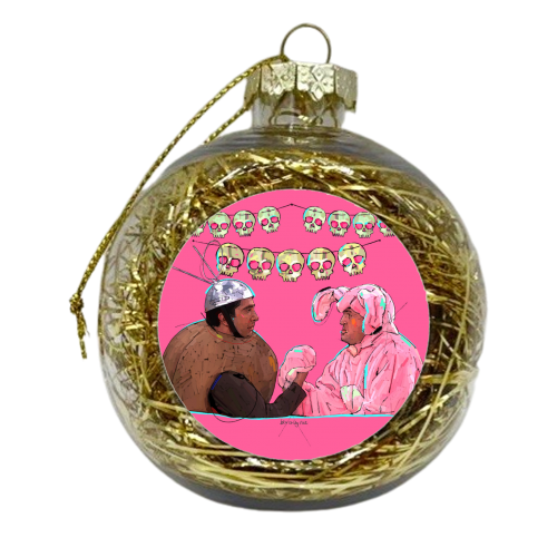 Bunny vs. Doodie - xmas bauble by Beverley Rae