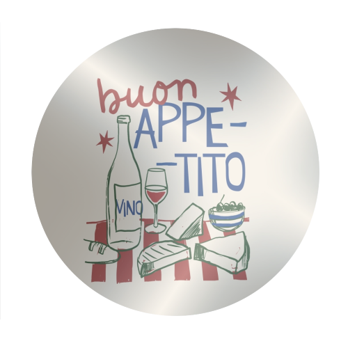 Buon Appetito gift - Circle Sticker by Giddy Kipper