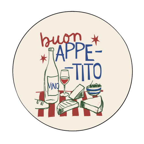 Buon Appetito gift - Circle Sticker by Giddy Kipper