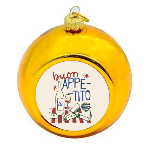 Buon Appetito gift - colourful christmas bauble by Giddy Kipper