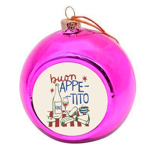 Buon Appetito gift - colourful christmas bauble by Giddy Kipper
