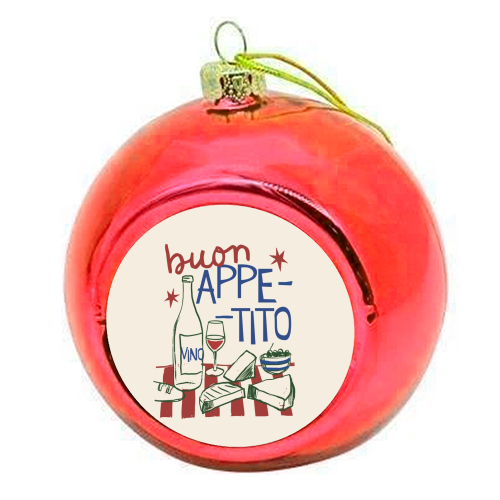Buon Appetito gift - colourful christmas bauble by Giddy Kipper
