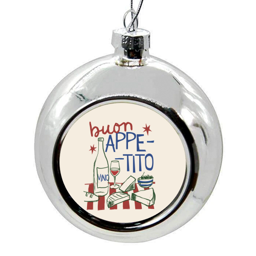 Buon Appetito gift - colourful christmas bauble by Giddy Kipper
