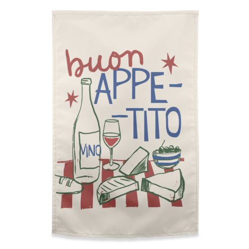 Buon Appetito gift - funny tea towel by Giddy Kipper