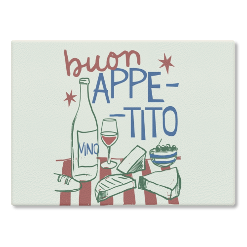 Buon Appetito gift - glass chopping board by Giddy Kipper
