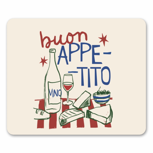 Buon Appetito gift - mouse mat by Giddy Kipper