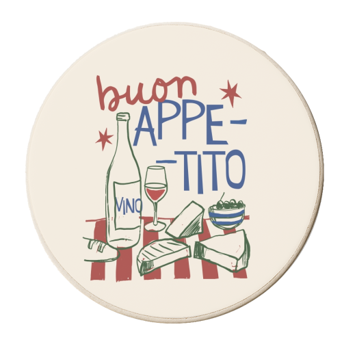 Buon Appetito gift - personalised beer coaster by Giddy Kipper