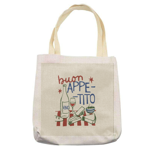 Buon Appetito gift - printed canvas tote bag by Giddy Kipper