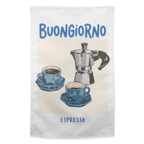 Buongiorno Espresso - funny tea towel by EZbie