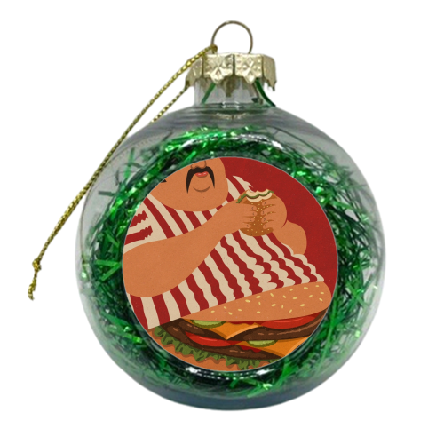 burger man - xmas bauble by John Holcroft