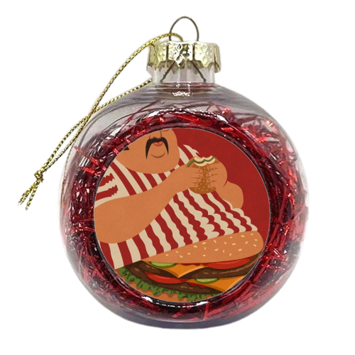 burger man - xmas bauble by John Holcroft