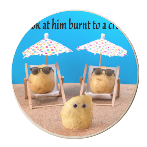 Burnt to a Crisp - personalised beer coaster by David Bond