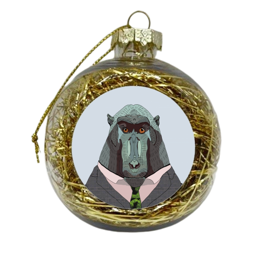 Business Baboon - xmas bauble by Casey Rogers
